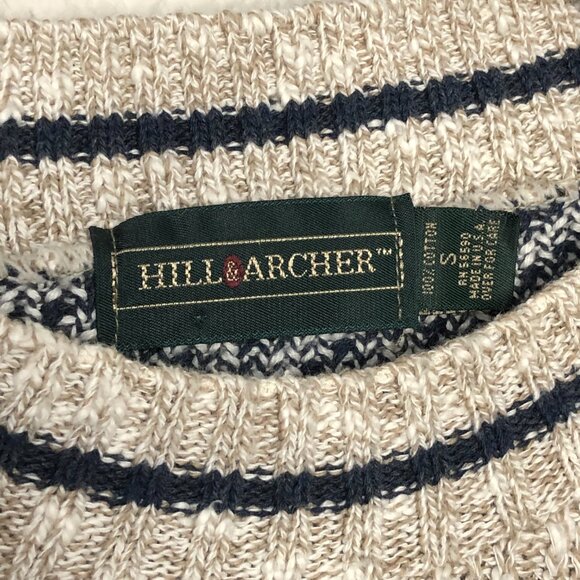 Hill & Archer Vintage Grandpa Sweater Men's S 100% Cotton Knit Holiday Oversized - Picture 8 of 12
